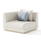 Garden Armchair with Right Corner Structure Made in Italy - Rubik Viadurini