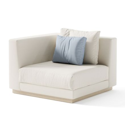 Garden Armchair with Right Corner Structure Made in Italy - Rubik Viadurini