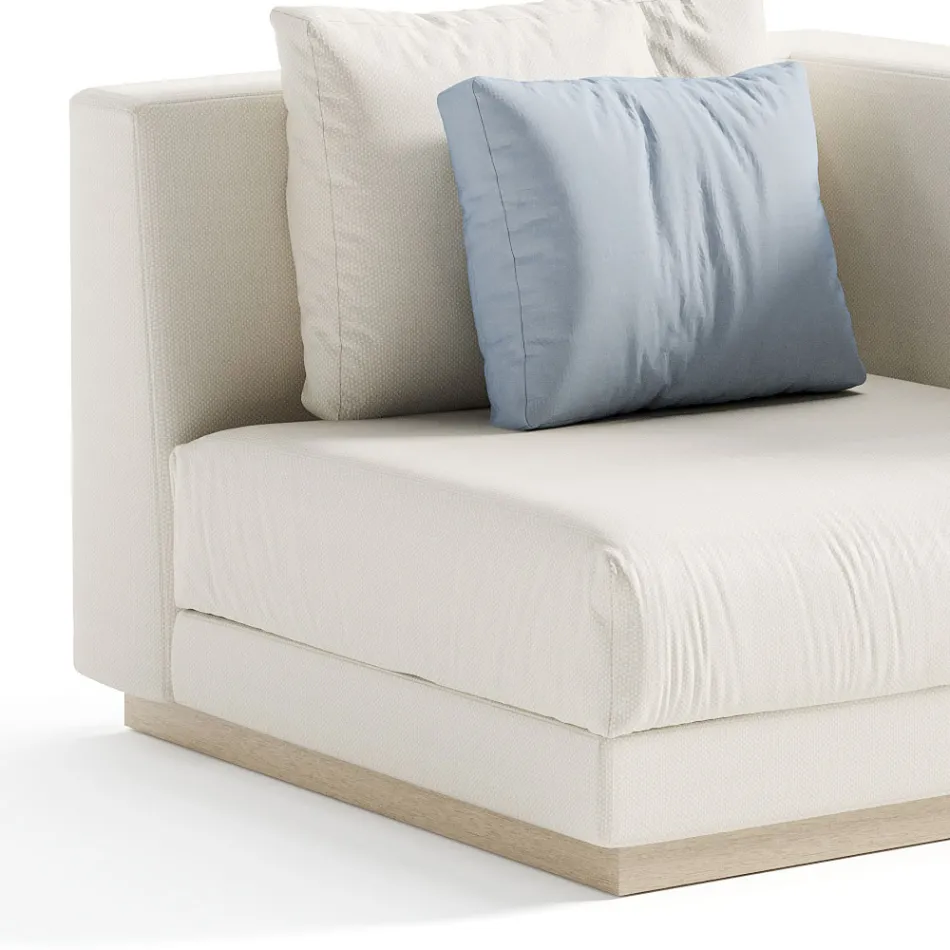 Garden Armchair with Left Corner Structure Made in Italy - Rubik Viadurini