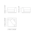 Garden Armchair with Left Corner Structure Made in Italy - Rubik Viadurini