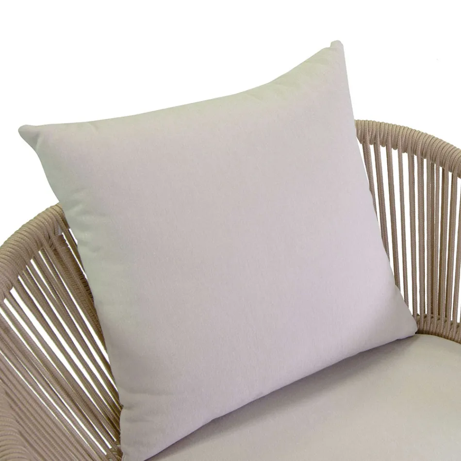 Garden Chair with Aluminum Frame and Ropes with Cushions - Tent Viadurini