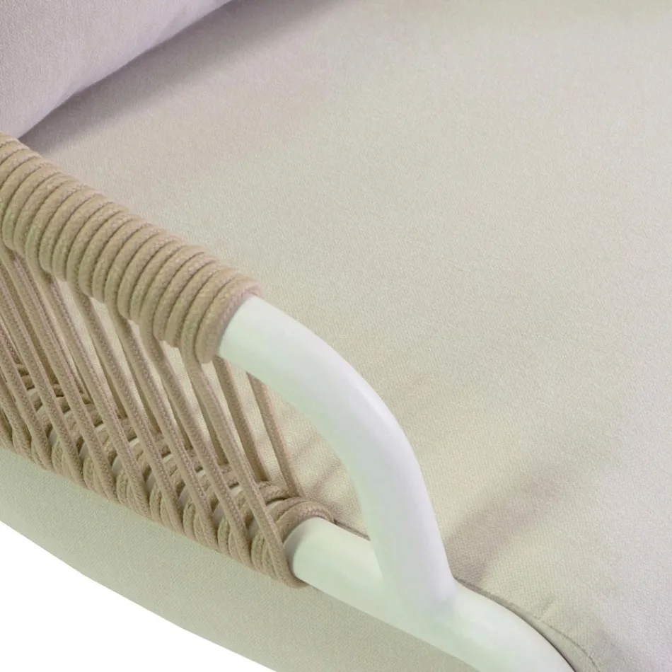 Garden Chair with Aluminum Frame and Ropes with Cushions - Tent Viadurini