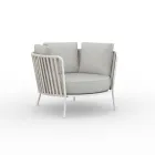 Stainless Steel Garden Armchair and Rope Backrest - Luxura Viadurini