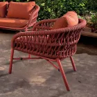 Garden Chair in Aluminum, Rope and Marsala or White Fabric - Brise Viadurini