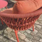 Garden Chair in Aluminum, Rope and Marsala or White Fabric - Brise Viadurini