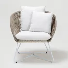 Garden Armchair in Aluminum and Rope Weaving - Alcor Viadurini