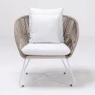 Garden Armchair in Aluminum and Rope Weaving - Alcor Viadurini
