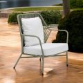 Garden Armchair in Aluminum and Rope Weaving - Asteria