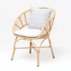 Garden Armchair in Aluminum and Polyrattan Weaving and Cushion - Ellide Viadurini