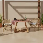 Garden Armchair in Aluminum and Polyrattan Weaving and Cushion - Ellide Viadurini