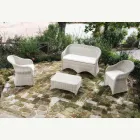 Garden Chair in Aluminum and Polyrattan Weave - Melina Viadurini