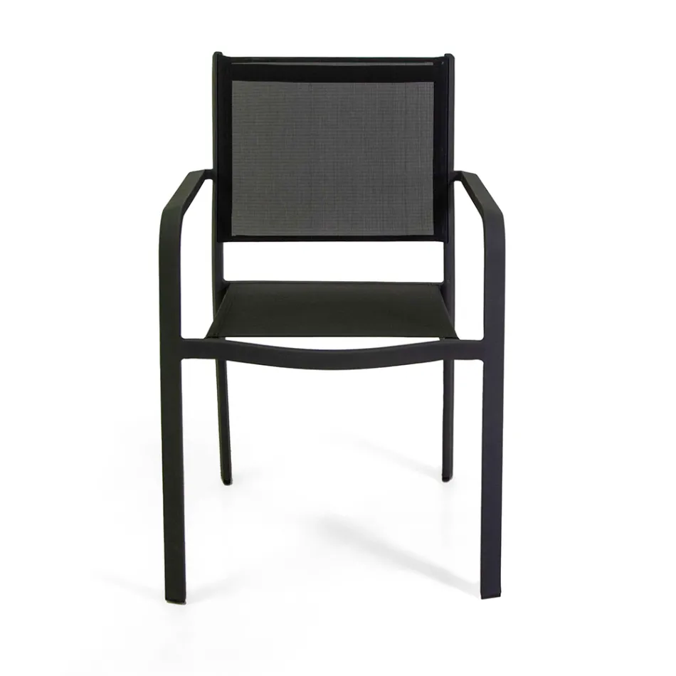 Garden Chair in Aluminum and Textilene with Different Finishes - Notebook Viadurini
