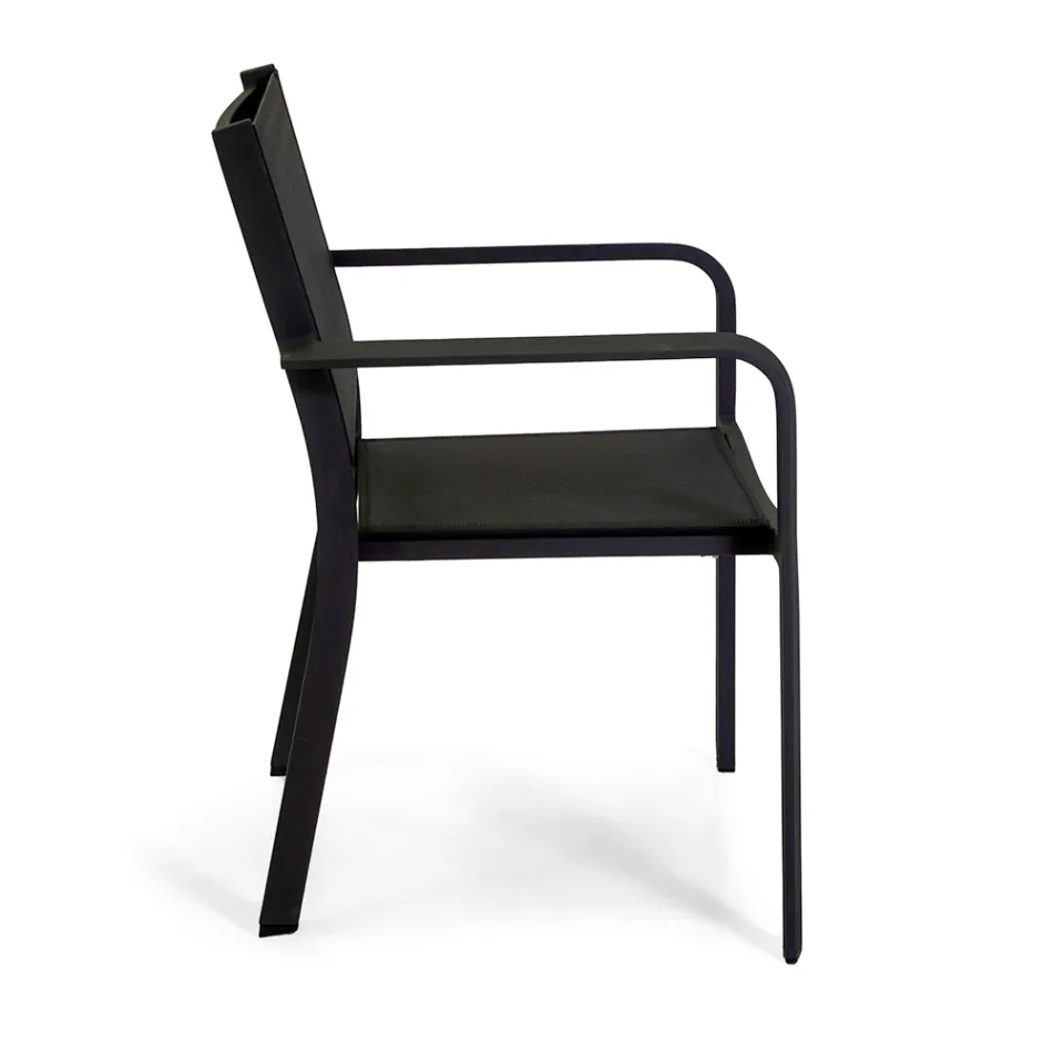 Garden Chair in Aluminum and Textilene with Different Finishes - Notebook Viadurini