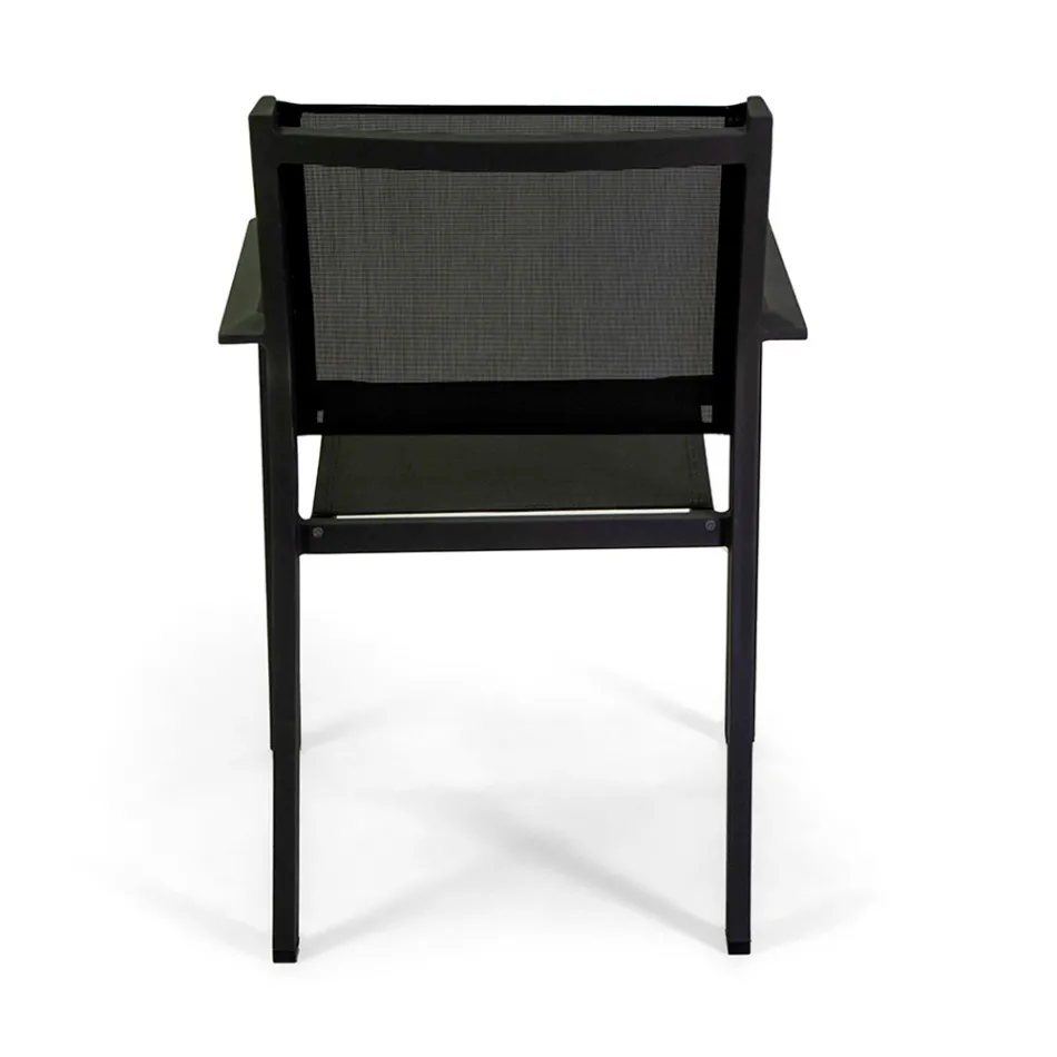 Garden Chair in Aluminum and Textilene with Different Finishes - Notebook Viadurini