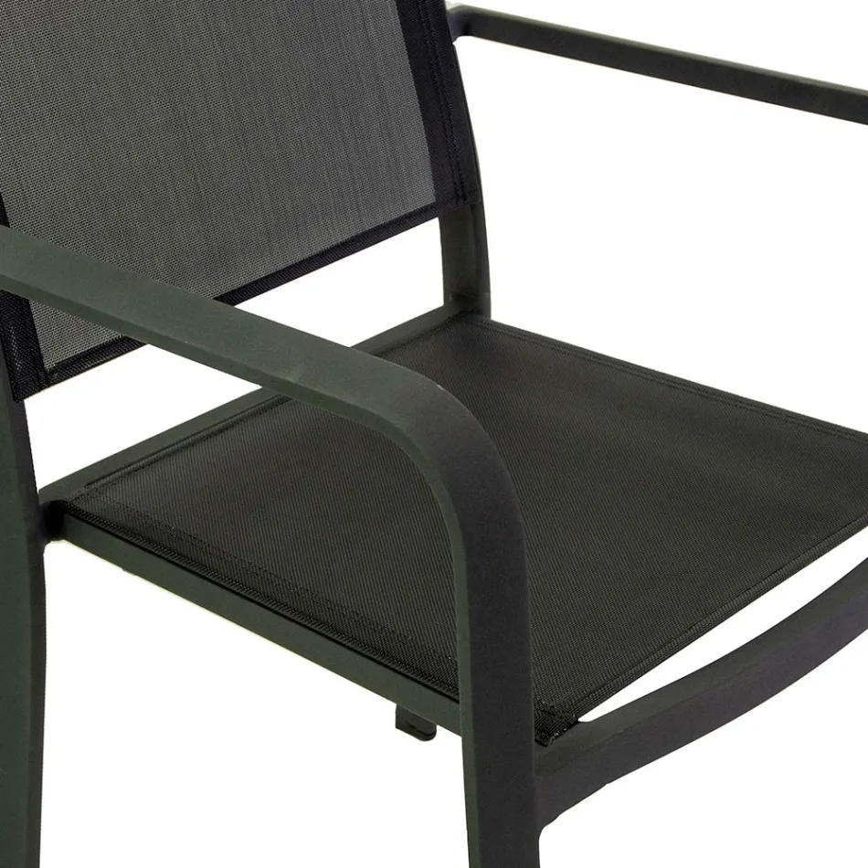 Garden Chair in Aluminum and Textilene with Different Finishes - Notebook Viadurini