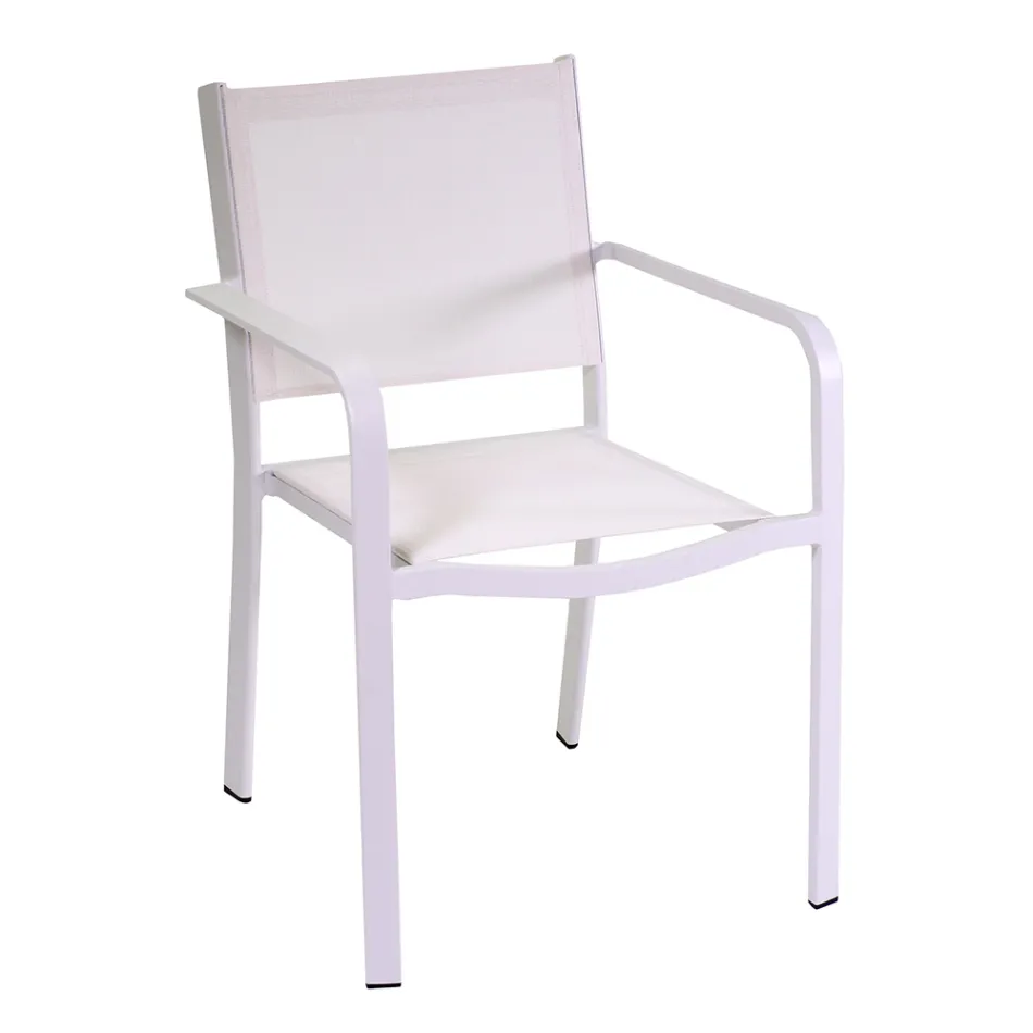 Garden Chair in Aluminum and Textilene with Different Finishes - Notebook Viadurini