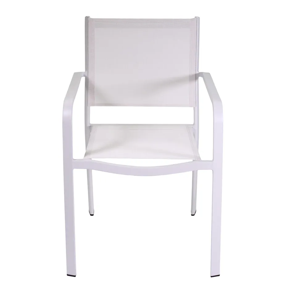 Garden Chair in Aluminum and Textilene with Different Finishes - Notebook Viadurini