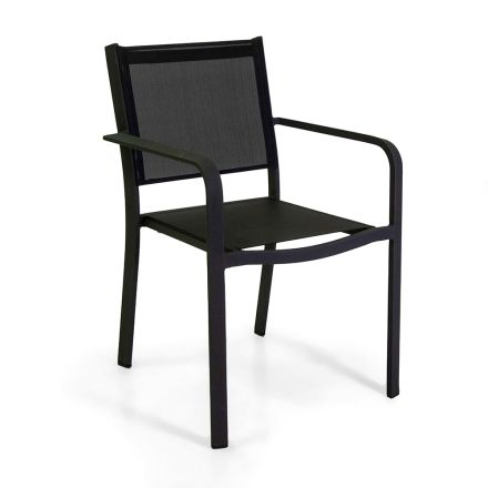 Garden Chair in Aluminum and Textilene with Different Finishes - Notebook Viadurini