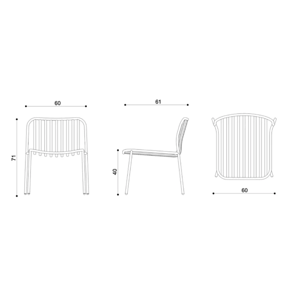 Stackable Metal Garden Armchair Made in Italy 2 Pieces - Simply Viadurini