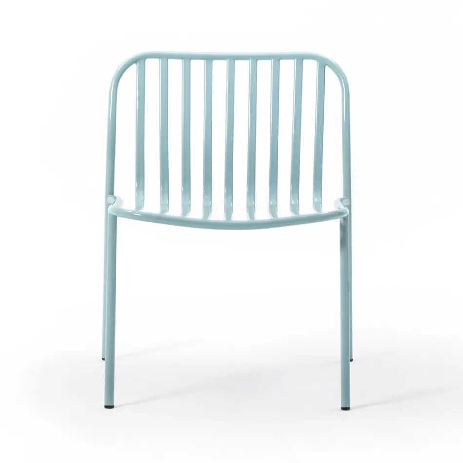 Stackable Metal Garden Armchair Made in Italy 2 Pieces - Simply Viadurini