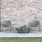 Garden Armchair in Painted Metal Made in Italy 2 Pieces - Synergy Viadurini