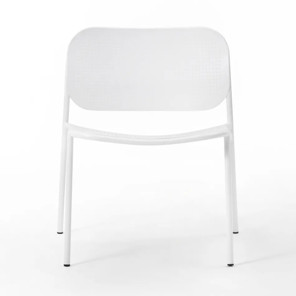 Garden Armchair in Painted Metal Made in Italy 2 Pieces - Synergy Viadurini