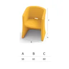 Garden Armchair in Polyethylene with Armrests Made in Italy - Perez Viadurini