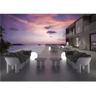 Garden Armchair in Polyethylene and Fabric Made in Italy - Freccia Viadurini