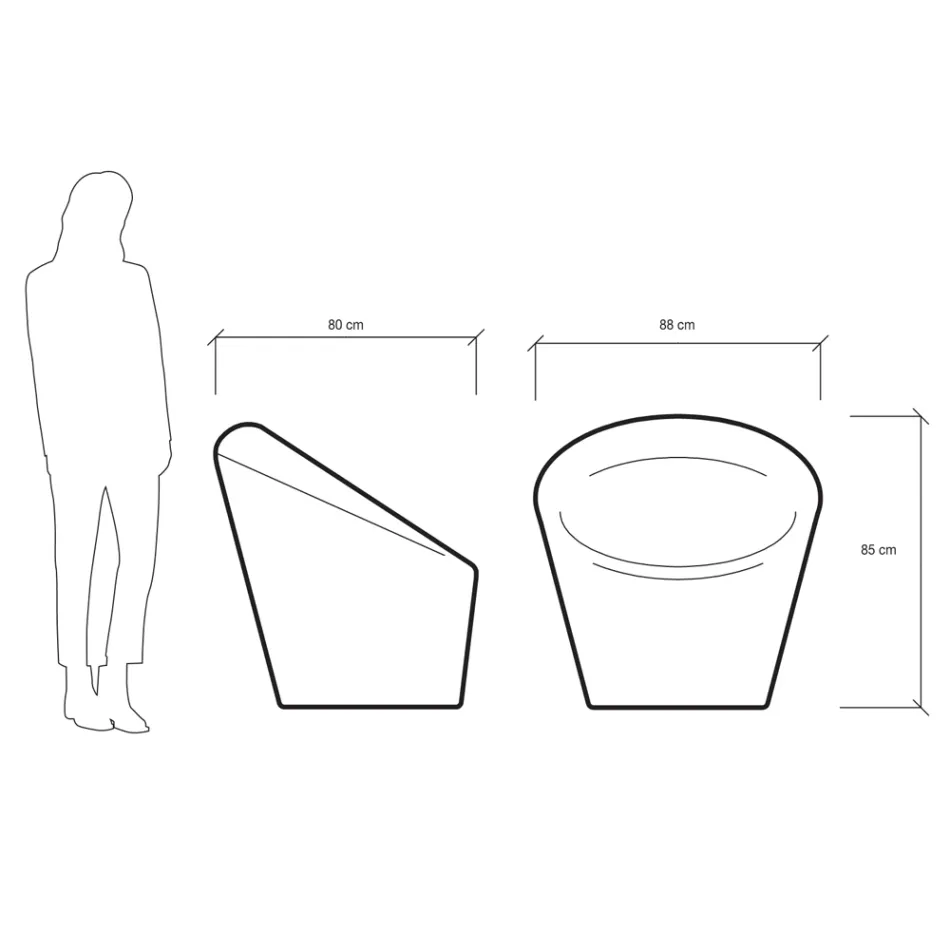 Garden Armchair in Fluo and Colored Polyethylene Made in Italy - Colores Viadurini