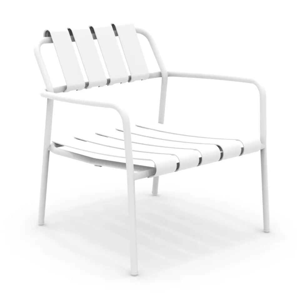 Garden Armchair Made Entirely of Aluminum - Resplendent Viadurini