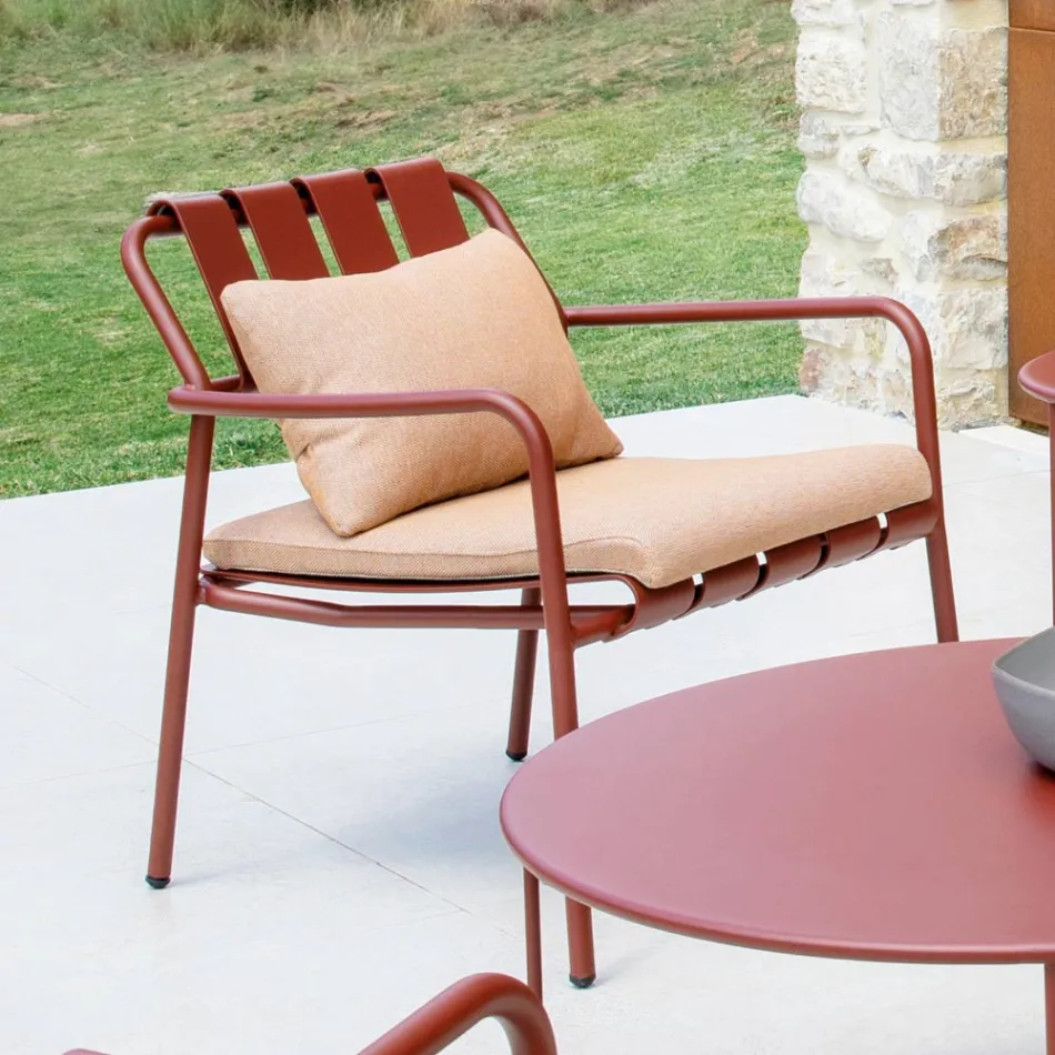 Garden Armchair Made Entirely of Aluminum - Resplendent Viadurini