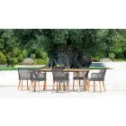 Modern Varaschin Emma garden armchair in solid iroko wood Viadurini