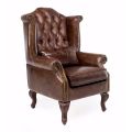 Indoor Armchair Made of Aged Effect Vintage Leather - Stamp