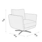 Living Room Armchair with Choice of Swivel or Fixed Base Made in Italy - Ironic Viadurini