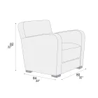 Living Room Armchair in Wood, Leather and Metal Made in Italy - Burlesco Viadurini