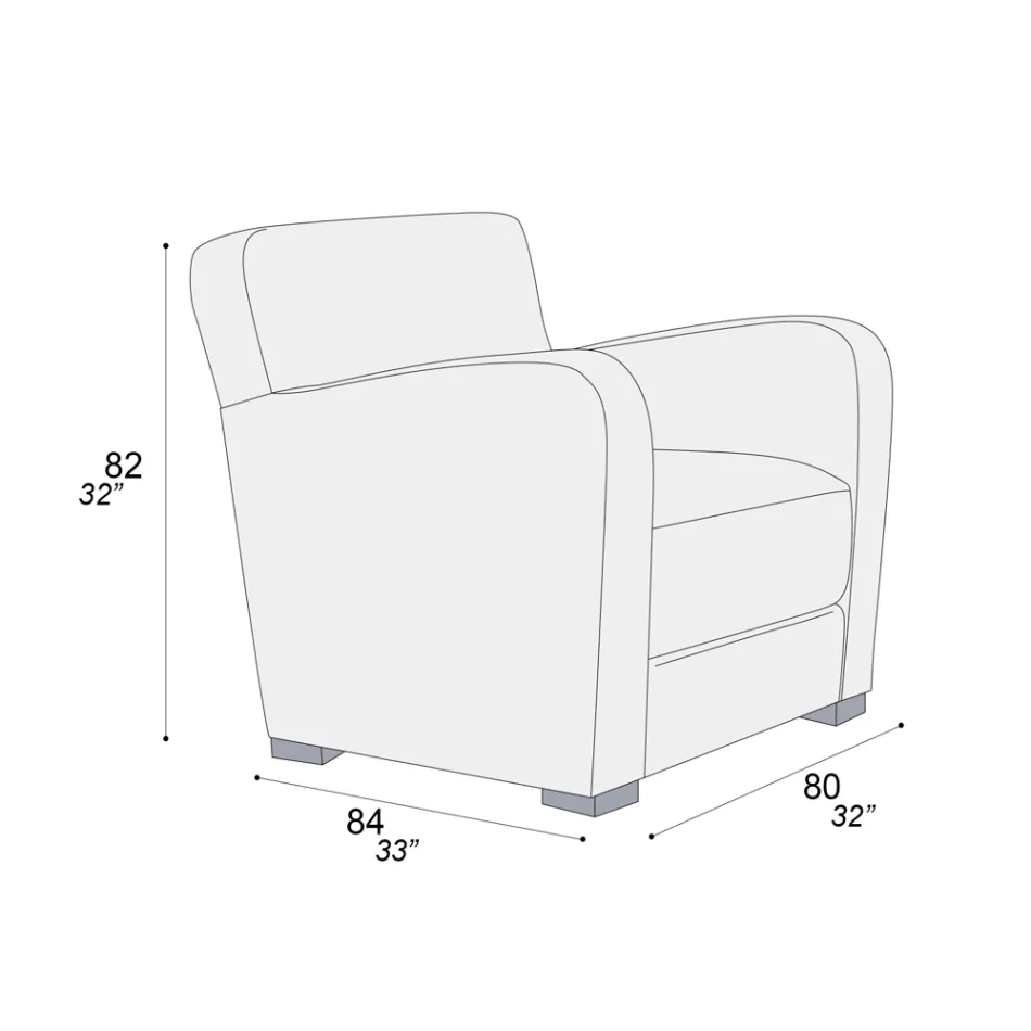 Living Room Armchair in Wood, Polyurethane Foam and Metal Made in Italy - Burlesco Viadurini