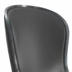 Eli leather armchair and black fur, classic luxury design Viadurini