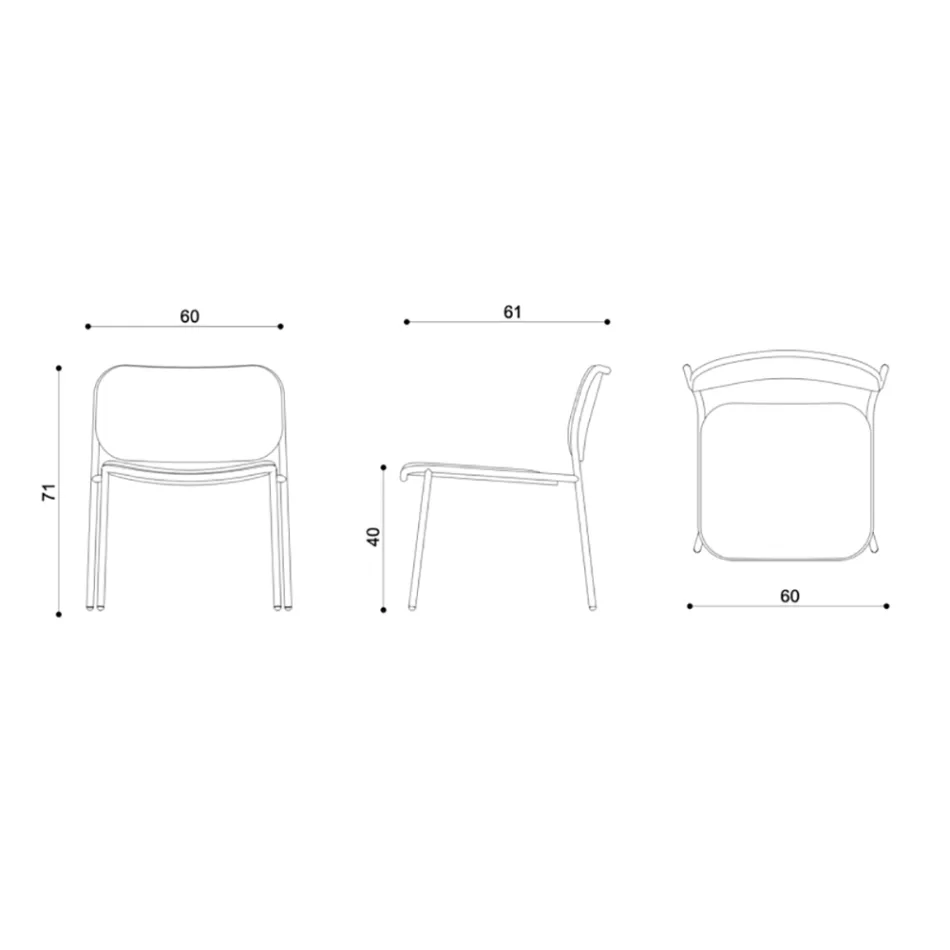 Living Room Armchair in Fabric and Metal Made in Italy 2 Pieces - Sangria Viadurini