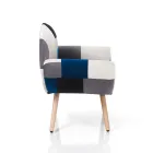 Patchwork Fabric Living Room Armchair - Bromo Viadurini