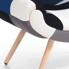 Patchwork Fabric Living Room Armchair - Bromo Viadurini