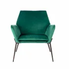 Modern Lounge Chair in Petrol Green Velvet and Black Metal - Toned Viadurini