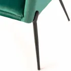 Modern Lounge Chair in Petrol Green Velvet and Black Metal - Toned Viadurini