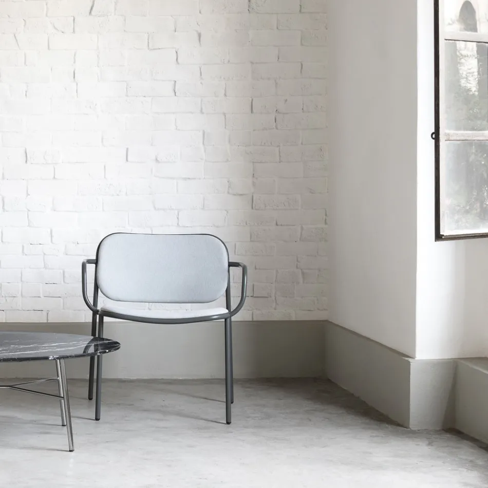 Living Room Armchair Covered in Fabric Made in Italy 2 Pieces - Sangria Viadurini