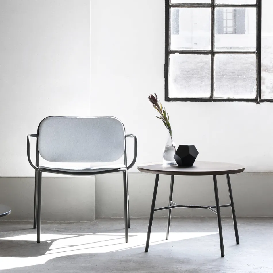 Living Room Armchair Covered in Fabric Made in Italy 2 Pieces - Sangria Viadurini