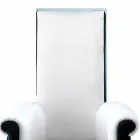 Living Room Armchair Upholstered in Black and White Velvet Made in Italy - Gedda Viadurini