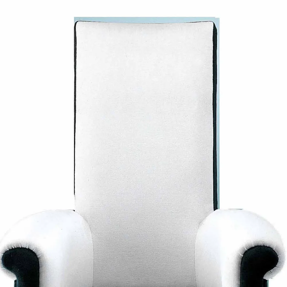 Living Room Armchair Upholstered in Black and White Velvet Made in Italy - Gedda Viadurini