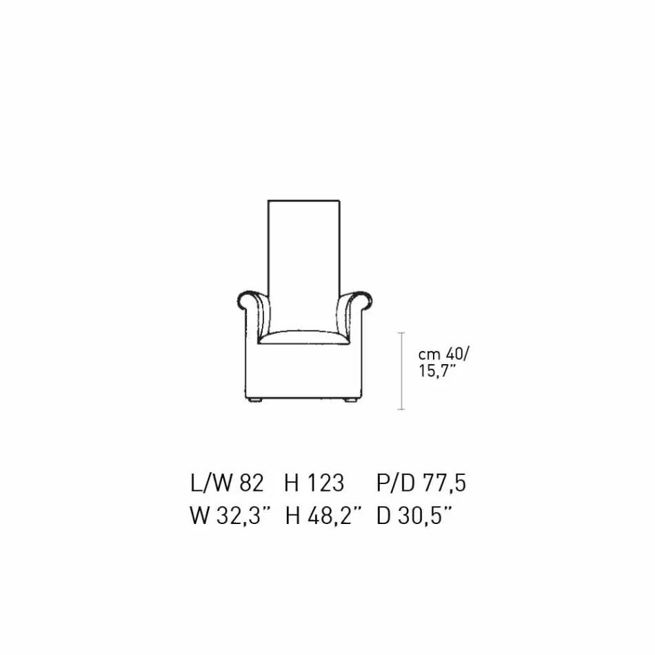 Living Room Armchair Upholstered in Black and White Velvet Made in Italy - Gedda Viadurini