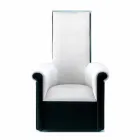 Living Room Armchair Upholstered in Black and White Velvet Made in Italy - Gedda Viadurini