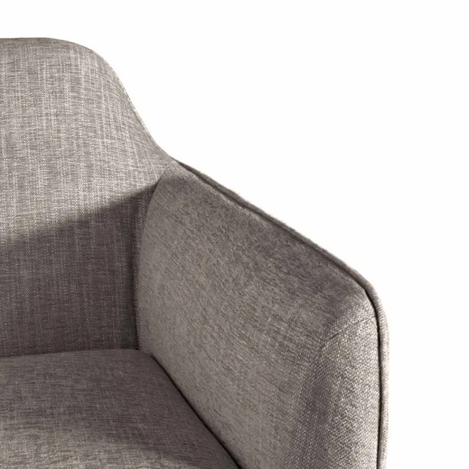 Living Room Armchair in Fabric with Metal Feet Made in Italy - Cherry Viadurini