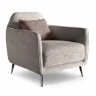 Living Room Armchair in Fabric with Metal Feet Made in Italy - Cherry Viadurini